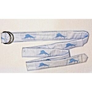 J McLaughlin Blue Marlin Nautical Preppy Belt Men's XL‎ 49"